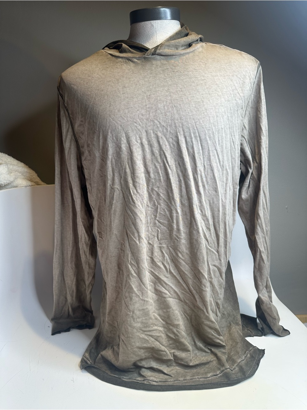 American Rag Men’s Hooded Long-Sleeve Shirt - Beige Taupe